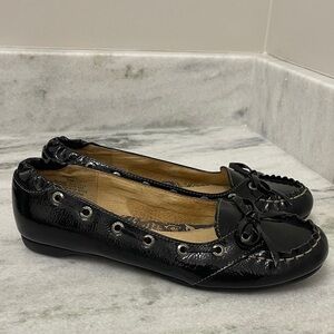 Sperry Top-Sider Black Boat Shoes Womens Sz 6 Medium Patent Leather Flat